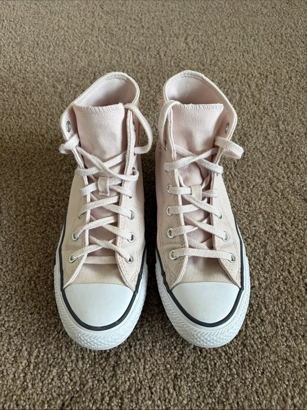 Converse Chuck Taylor All Star Ruffles and Bows High Top Sneakers Pink & White s
